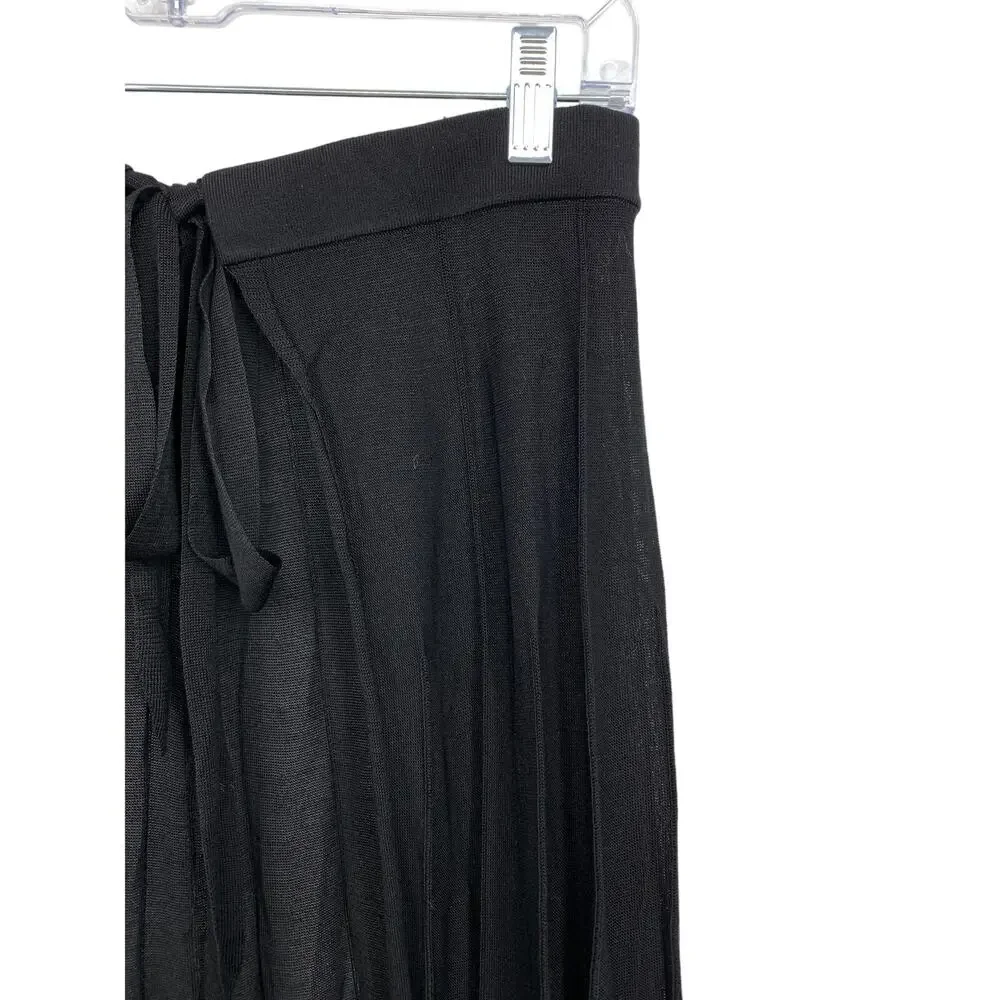 Devon Windsor Logan Maxi Skirt Womens XS Side Tie Semi Sheer Black Multiway